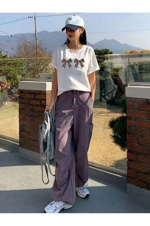 Unisex Leopar Desenli Kurdele Baskılı Tasarım Tshirt