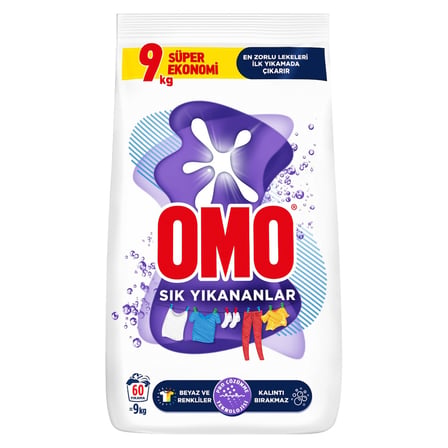 4 Adet Omo Sık Yıkananlar Toz Çamaşır Deterjanı 9 Kg