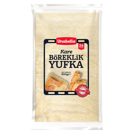5 Adet Unabella Kare Böreklik Yufka 24 Yaprak 800 G