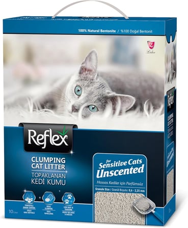 Reflex Hassas Kediler İçin Parfümsüz Topaklanan Kedi Kumu 10 Lt
