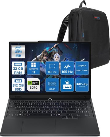 Lenovo Legion 5i 15IAX10 Intel Core Ultra 9 275HX Ddr5 32GB 512GB SSD 8GB/RTX5070 115W 15.1"wqxga (2560X1600) OLED 1000NITS 165Hz WINDOWS11HOME Gaming Laptop 83F00024TRH09+ZETTAÇANTA