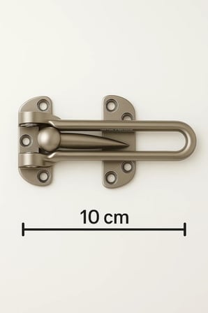 Zamak Döküm Kapı Emniyet Kilidi, Ayarlanabilir, Kapı Emniyet Kelepçesi, 10 cm, Renk Seçenekli, Yarım Açılabilir, Güvenlik Kilidi, Kolay Montajlı, Kilit Aksesuarı (Saten)