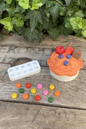 Yaban Mersini Onlu Mum Kalıbı (Silikon) (Küçük Süsleme Kalıbı) 1 Adet