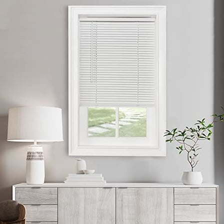 Achim Home Decor Akülü Mini Stor Perde, 46 cm Genişlik x 107 cm Uzunluk, İnci Beyazı, 2.5 cm Çıta