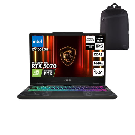 MSI CYBORG 15 i7-13620H 32-GBDDR5 2 TBSSD RTX5070 (8GB-GDDR7-60W) 15.6" FHD 144Hz Windows 11 Pro + HMF Sırt Çantası B13WGKG-847XTRHMF22
