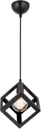 Rustik Retro Model Geometrik Sarkıt Metal Küp Avize Siyah Tek Ebat 3528-1Blk