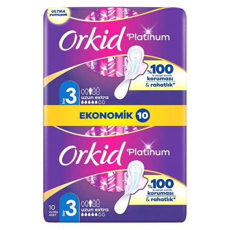 4 Adet Orkid Platinum Ekstra Uzun Hijyenik Ped 10'lu