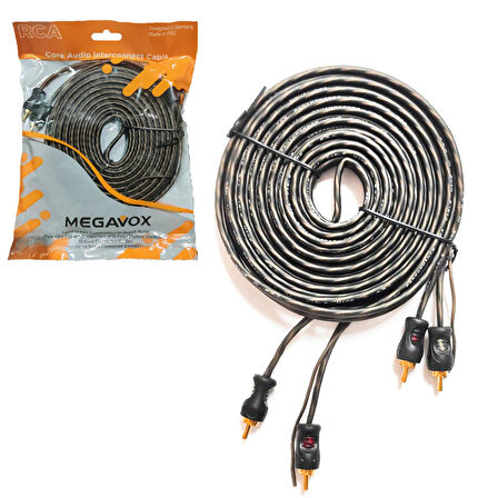 MEGAVOX RCA-5M Anfi Kablosu 2 Rca 2 Rca Şaseli Kahverengi 5 Metre