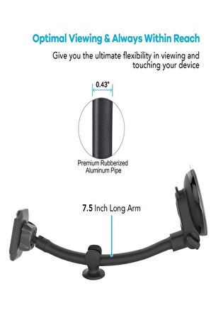 Fhd07 Neodimyum Araç Telefon Tutucu Universal Manyetik Mıknatıslı Yapışkanlı Telefon Standı Siyah