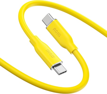 MacBook Pro, iPhone 15 Pro Max Plus, iPad Pro/Air, Galaxy S23Ultra, Piksel, Anahtar, 3.3 ft, Sarı için 140W USB C - USB C Kablosu PD 3.1 Tip C Hızlı Şarj Kablosu