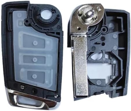 AutoHan Keys Volkswagen Golf 7 Polo 3 Butonlu Anahtar Kumanda Kabı, Siyah