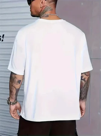 Modi Green Baskılı Oversize Bisiklet Yaka T-shirt - Beyaz