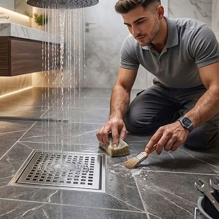 Yer Süzgeci 10x10 Krom Izgaralı Çekvalfli 50 mm Çıkışlı Paslanmaz Banyo Duş Gideri