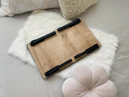 Folding Telefon ve Tablet Bölmeli Katlanır Ayaklı Laptop Sehpası Notebook Bilgisayar Çalışma Masası