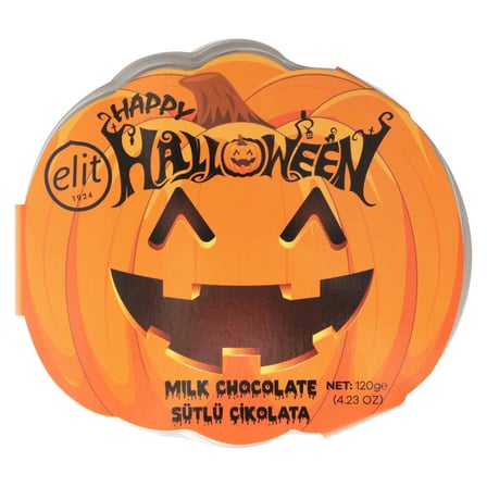 3 Adet Elit Halloween Emoji Çikolata Bal Kabağı Kutu 120 G