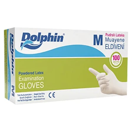 4 Adet Dolphin Lateks Pudralı Eldiven