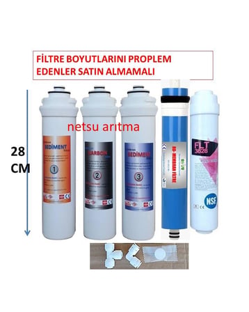 İhlas Aura Cebilon,unique/dijital uyumlu/muadil su arıtma cihazı Filtresi 5 li Filtre seti.