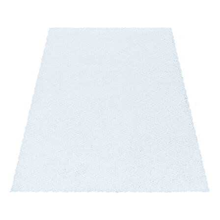 Soft Shaggy Halı Salon oturma mutfak halısı yumuşak yüksek havlı düz beyaz renkli