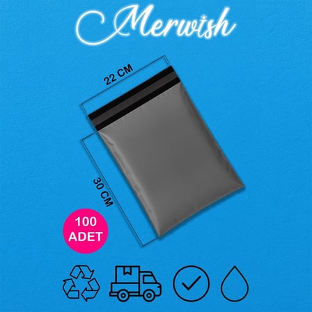 Baskısız Gri Renk Cepsiz 0,5 Mikron Kargo Poşeti 100 Adet Dayanıklı Sızdırmaz Esnek ve Ekonomik Kargo Poşet Ölçüsü (Gri, 22x30+5)