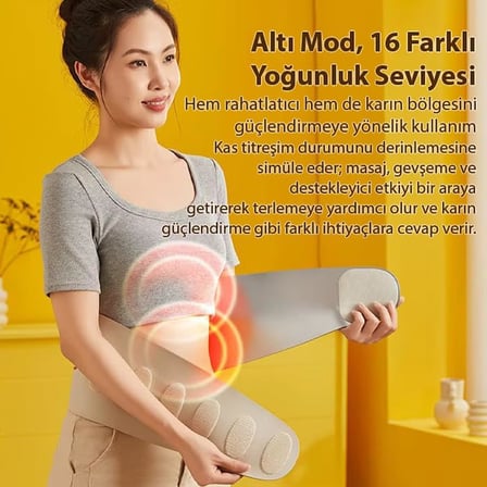 Ezere SlimBelt Pro EMS Isıtmalı Bel ve Karın Masaj + Egzersiz Kemeri – Dijital Ekranlı, Şarjlı, 3 Kademeli