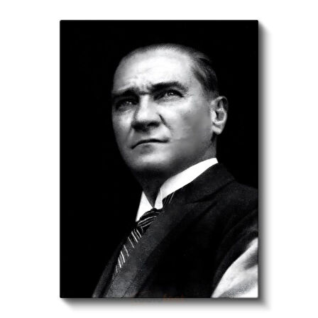 Siyah Fonlu Atatürk - Karizmatik Portre Kanvas Tablo