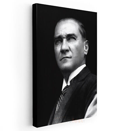 Siyah Fonlu Atatürk - Karizmatik Portre Kanvas Tablo