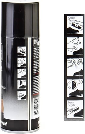 Leflef Süet ve Nubuk Ayakkabı Boyası, Koruyucu Yenileyici Sprey, 200 ml (Siyah)