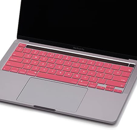 MacBook Pro Türkçe Q Çeviri Klavye Koruyucu US ANSI Amerikan Düz Enter A2338 M1 M2 A2251 A2289 A2141 Uyumlu Silikon Keyboard Cover Pembe