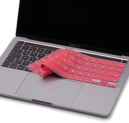MacBook Pro Türkçe Q Çeviri Klavye Koruyucu US ANSI Amerikan Düz Enter A2338 M1 M2 A2251 A2289 A2141 Uyumlu Silikon Keyboard Cover Pembe