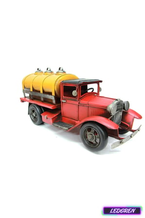 Dekoratif Metal Tanker Nostaljik Hediyelik Oyuncak Tır Kamyon Masaüstü Biblo Süs Eşyası C0775