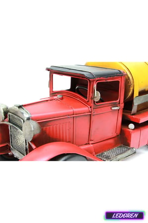 Dekoratif Metal Tanker Nostaljik Hediyelik Oyuncak Tır Kamyon Masaüstü Biblo Süs Eşyası C0775