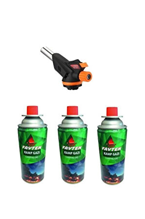 3 Kartuşlu Çakmak Pürmüz Seti  - Turbo Tourch Kamp Piknik Pürmüz Seti ( Lisinya )