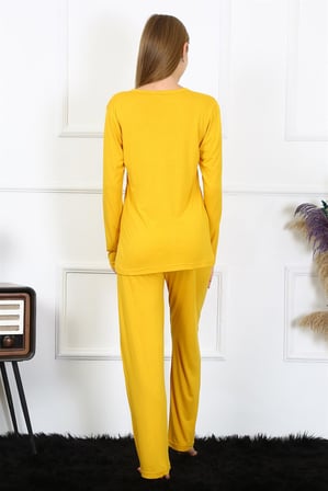 Modi Kadın Penye Uzun Kol Patlı Pijama Takım 4167