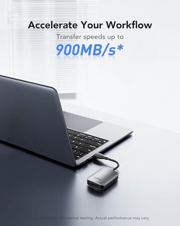 RW515 CFexpress Tip A Kart Okuyucu, 900 MB/s'ye kadar, CFe Tip A Kart için USB 3.2 Gen 2 Bellek Kartı Okuyucu, USB-C Kablosu/USB-C - USB-A Adaptörü dahil CF Kart Okuyucu (LRW515U-RNHNG)