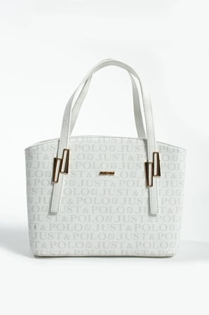 Beyaz Cuzdanli Orijinal Just Polo Yeni Sezon Buyuk Boy 5 Bolmeli El ve Omuz Cantasi 28*25 cm