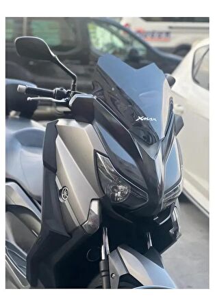 Yamaha Xmax 250 -Xmax 400 Spor Kısa Ön Cam ,Siperlik Koyu Füme 45 CM 2014-2017 Uyumlu - Arasmoto