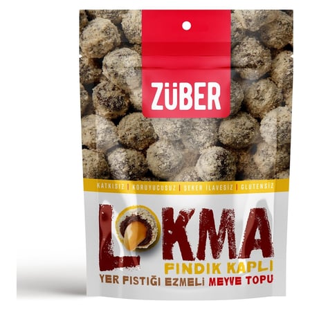 4 Adet Züber Lokma Fındık Kaplı Meyve Topu 96 G