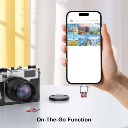 iPhone 16 Micro SD Kart Okuyucu Adaptörü,USB Tip C - Micro SD/TF Kart Okuyucu Görüntüleyici Mikro SD Kart Adaptörü iPhone 15/15 Plus/15 Pro/15 Pro Max ile Uyumlu, iPad,Samsung (Gri)