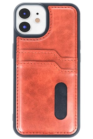 iPhone 11 Kılıf Sara Kartvizitli Deri Kılıf - Taba