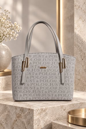 Gri Orijinal Just Polo Yeni Sezon Buyuk Boy 5 Bolmeli El ve Omuz Cantasi 28*25 cm