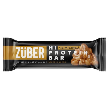 4 Adet Züber Şeker İlavesiz Fıstık Ezmeli Hi-protein Bar 45 G