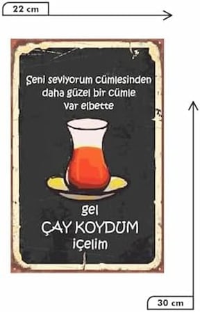 Gel Çay Koydum Içelim Retro Vintage Drtr0002 Ahşap Mdf Tablo