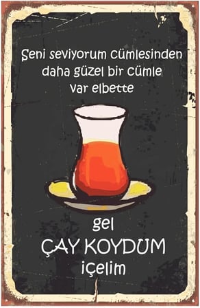 Gel Çay Koydum Içelim Retro Vintage Drtr0002 Ahşap Mdf Tablo