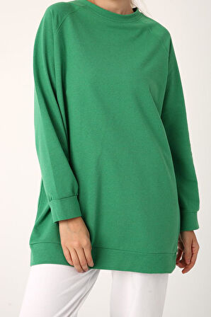 Yeşil-Reglan Kol Sweat