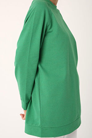 Yeşil-Reglan Kol Sweat