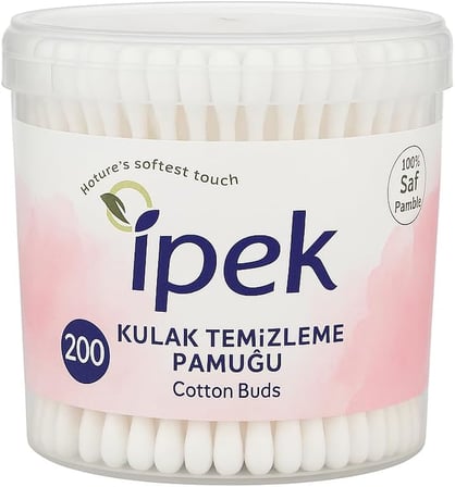 Kulak Çubuğu Pamuğu –%100 Hidrofil Pamuk – Güvenli ve Hijyenik Kullanım – Esnek Çubuk Yapısı – Makyaj Düzeltme ve Temizlik İçin İdeal – CE Belgeli – Made in Türkiye (200 ADET)