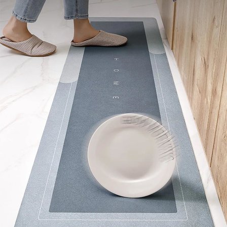 Banyo Paspası - Kaymaz Tabanlı - Süper Emici - Abdest Paspası - Uzun Gri 40 * 120 cm