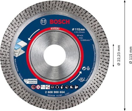 1x EXPERT HardCeramic Elmas Kesme Diskleri (Sert fayanslar, Sert taş, Ø 115 mm, Aksesuar Küçük Avuç Taşlama Makinesi)