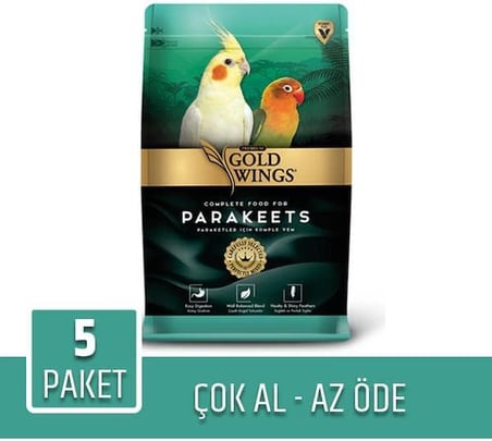 Gold Wings Premium Paraket Yemi 1Kg x 5 Paket