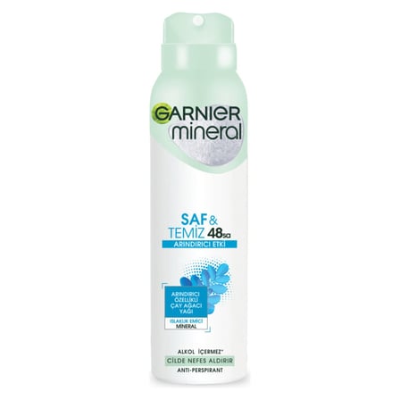 4 Adet Garnier Mineral Saf&Temiz Sprey Deodorant